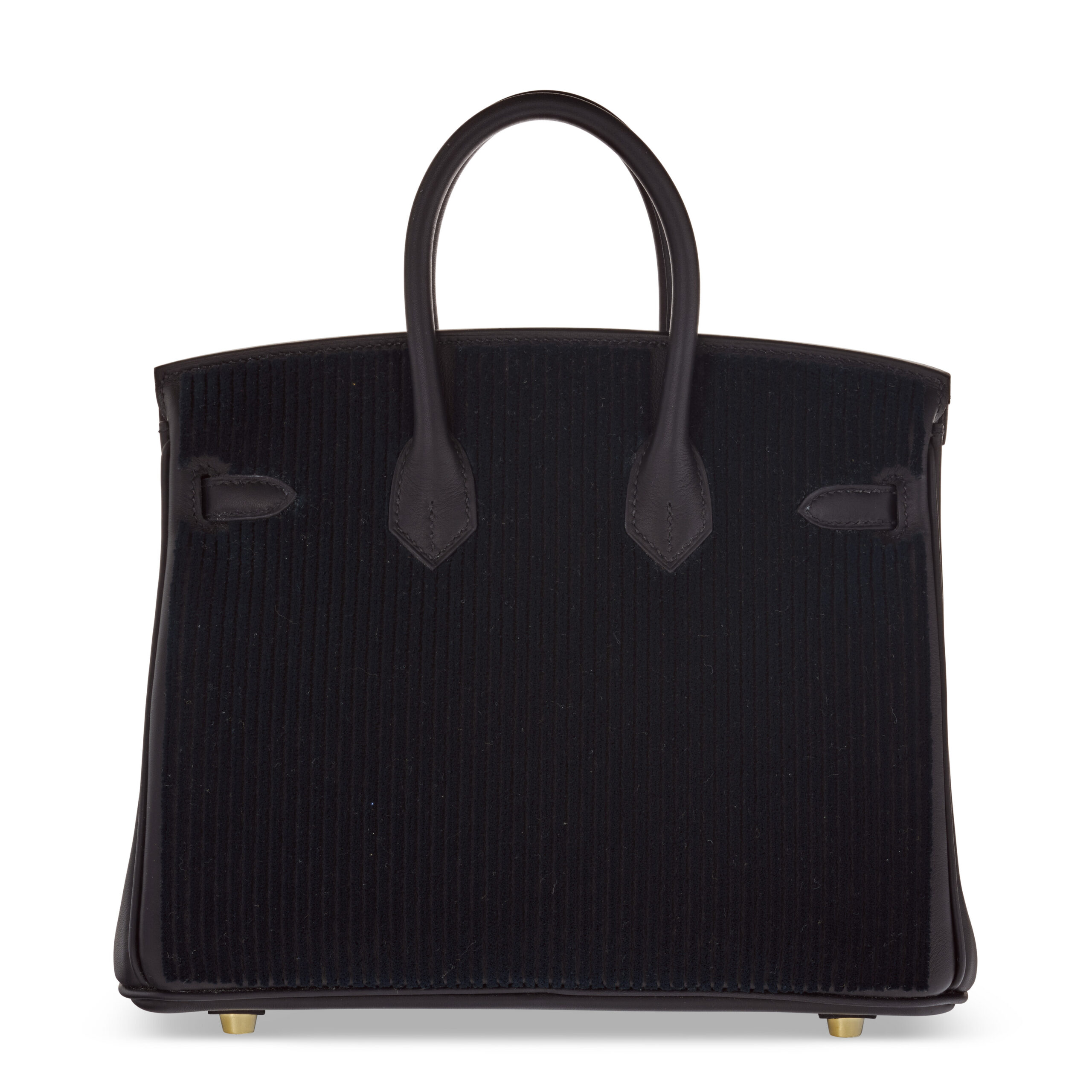 A LIMITED EDITION BLACK SWIFT LEATHER & TUFFETAGE CÔTE À CÔTE BIRKIN 25 WITH PERMABRASS HARDWARE 5 A LIMITED EDITION BLACK SWIFT LEATHER & TUFFETAGE CÔTE À CÔTE BIRKIN 25 WITH PERMABRASS HARDWARE - Image 5