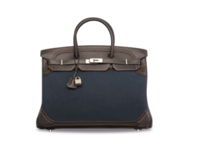 A LIMITED EDITION BLACK TADELAKT LEATHER & DENIM GHILLIES BIRKIN 40 WITH BRUSHED PALLADIUM HARDWARE