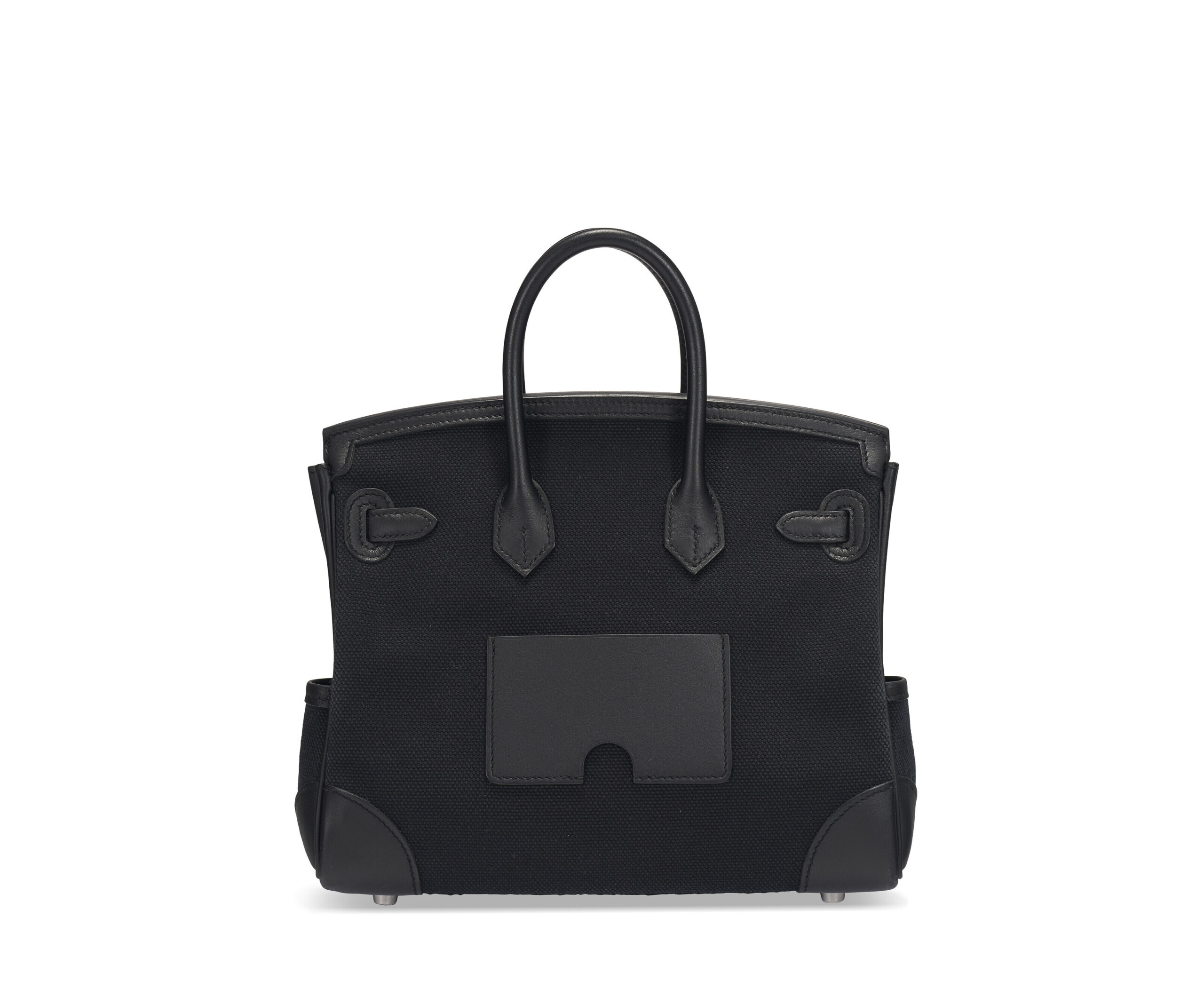 A LIMITED EDITION BLACK TOILE GOELAND & SWIFT LEATHER CARGO BIRKIN 25 WITH PALLADIUM HARDWARE 7 A LIMITED EDITION BLACK TOILE GOELAND & SWIFT LEATHER CARGO BIRKIN 25 WITH PALLADIUM HARDWARE - Image 7