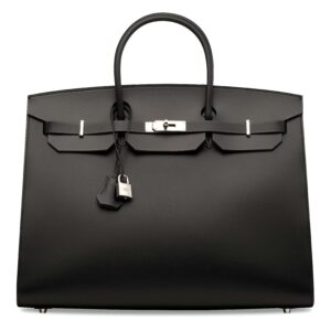 A LIMITED EDITION BLACK VACHE HUNTER LEATHER SELLIER BIRKIN 40 WITH PALLADIUM HARDWARE (1)