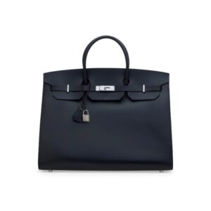 A LIMITED EDITION BLACK VACHE HUNTER LEATHER SELLIER BIRKIN 40 WITH PALLADIUM HARDWARE (2)