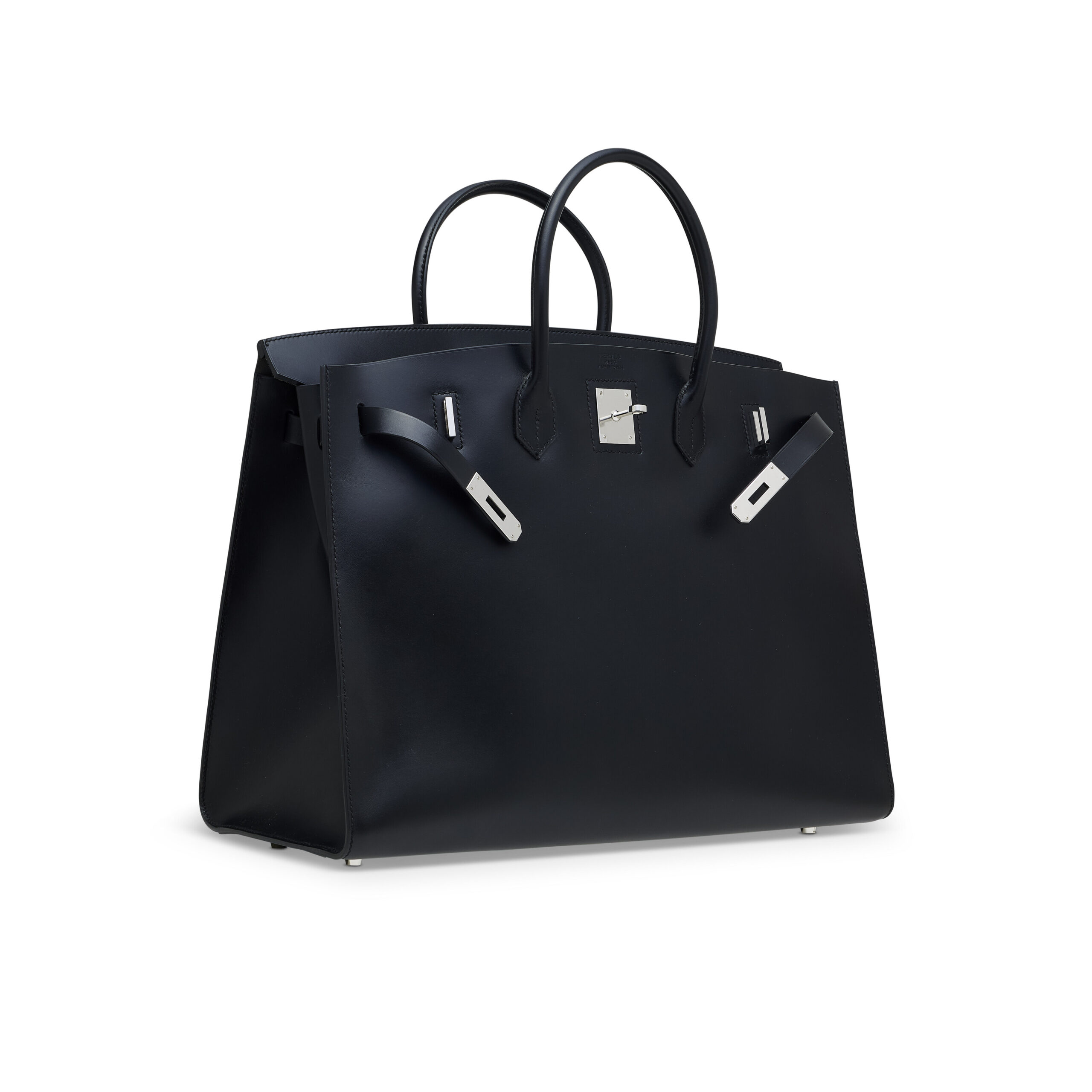 A LIMITED EDITION BLACK VACHE HUNTER LEATHER SELLIER BIRKIN 40 WITH PALLADIUM HARDWARE 7 A LIMITED EDITION BLACK VACHE HUNTER LEATHER SELLIER BIRKIN 40 WITH PALLADIUM HARDWARE - Image 7
