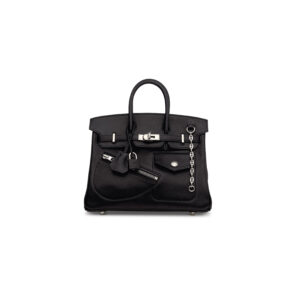 A LIMITED EDITION BLACK VOLUPTO LEATHER ROCK BIRKIN 25 WITH PALLADIUM HARDWARE