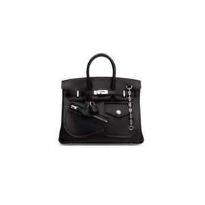 A LIMITED EDITION BLACK VOLUPTO LEATHER ROCK BIRKIN 25 WITH PALLADIUM HARDWARE
