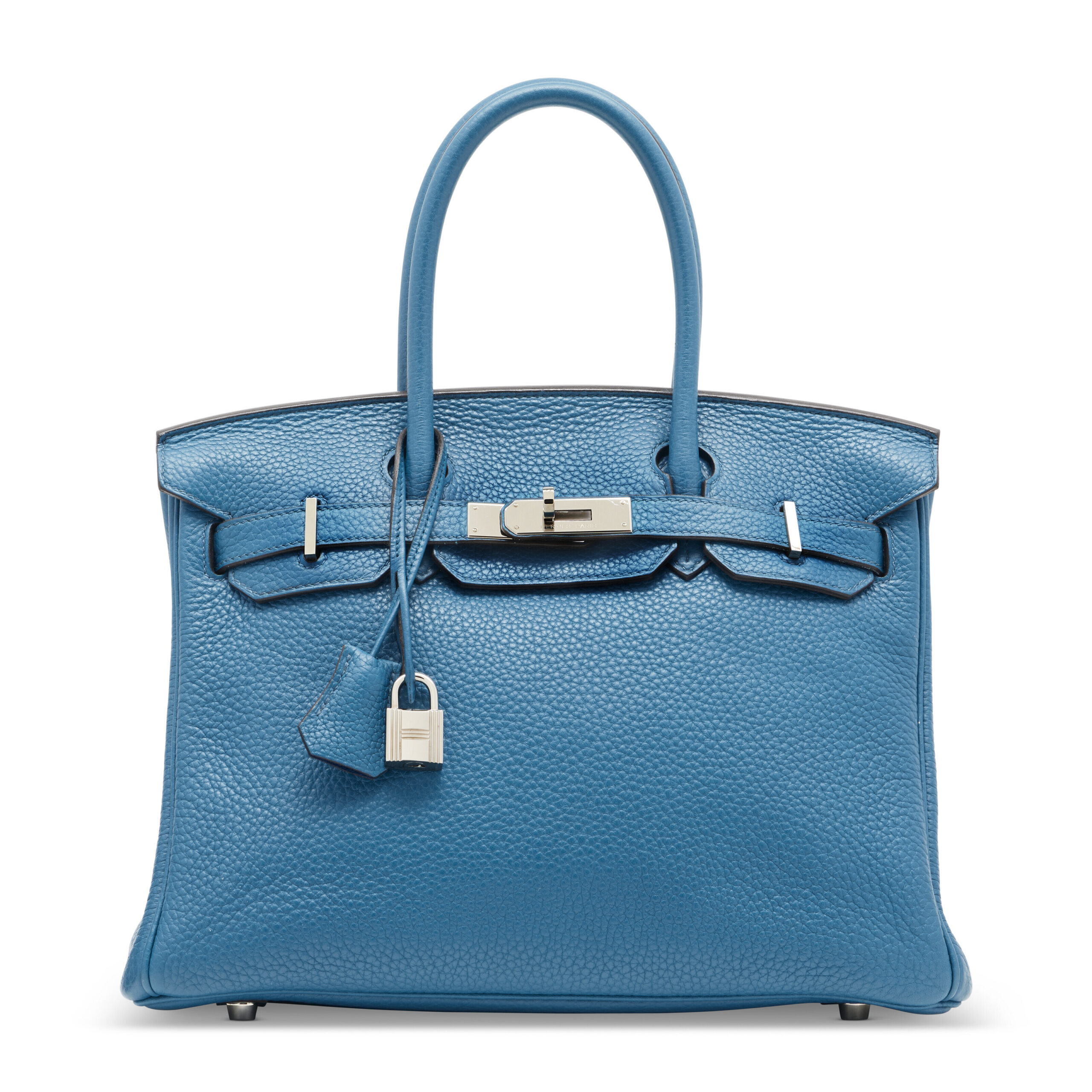 A LIMITED EDITION BLEU DE GALICE & BLEU IZMIR CLÉMENCE LEATHER VERSO BIRKIN 30 WITH PALLADIUM HARDWARE 1 A LIMITED EDITION BLEU DE GALICE & BLEU IZMIR CLÉMENCE LEATHER VERSO BIRKIN 30 WITH PALLADIUM HARDWARE