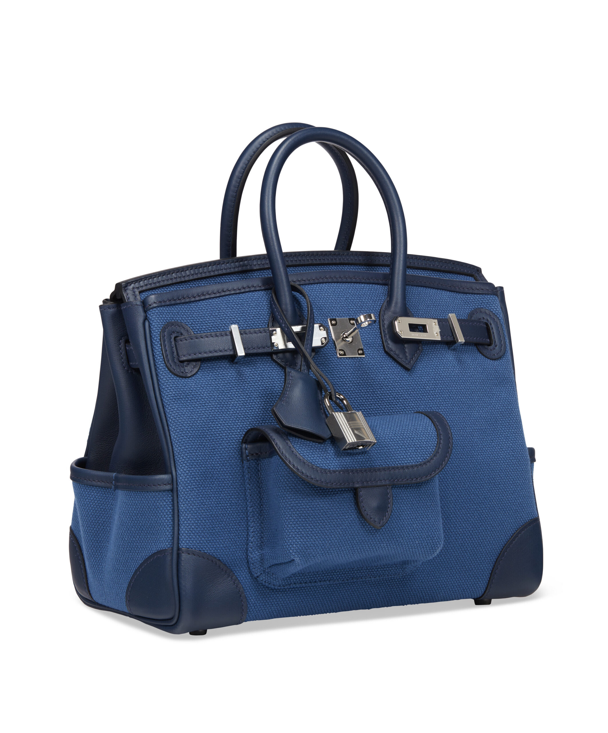 A LIMITED EDITION BLEU ÉGÉE TOILE GOELAND & BLEU NAVY SWIFT LEATHER CARGO BIRKIN 25 WITH PALLADIUM HARDWARE 2 A LIMITED EDITION BLEU ÉGÉE TOILE GOELAND & BLEU NAVY SWIFT LEATHER CARGO BIRKIN 25 WITH PALLADIUM HARDWARE - Image 2