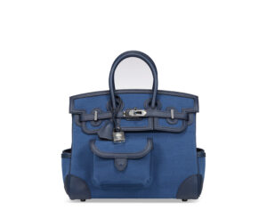 A LIMITED EDITION BLEU ÉGÉE TOILE GOELAND & BLEU NAVY SWIFT LEATHER CARGO BIRKIN 25 WITH PALLADIUM HARDWARE (5)