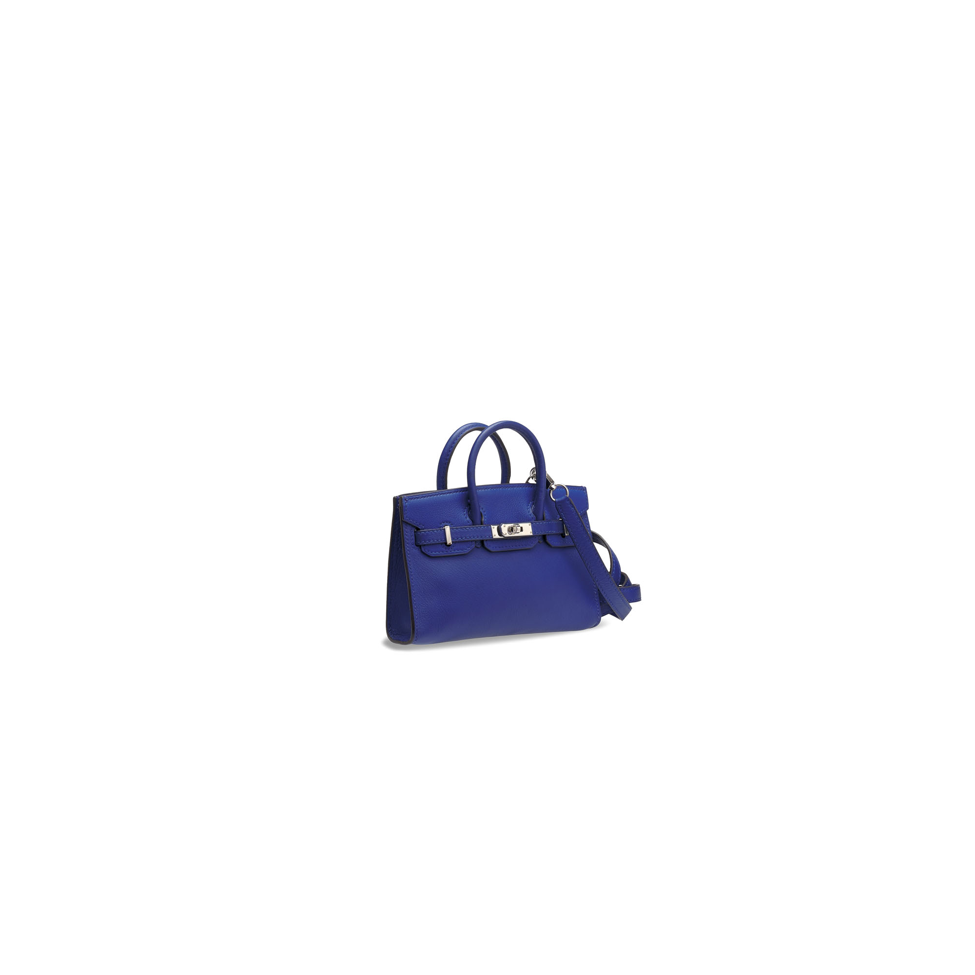 A LIMITED EDITION BLEU ÉLECTRIQUE SWIFT LEATHER MICRO MINI BIRKIN 15 WITH PALLADIUM HARDWARE 3 A LIMITED EDITION BLEU ÉLECTRIQUE SWIFT LEATHER MICRO MINI BIRKIN 15 WITH PALLADIUM HARDWARE - Image 3