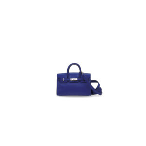 A LIMITED EDITION BLEU ÉLECTRIQUE SWIFT LEATHER MICRO MINI BIRKIN 15 WITH PALLADIUM HARDWARE
