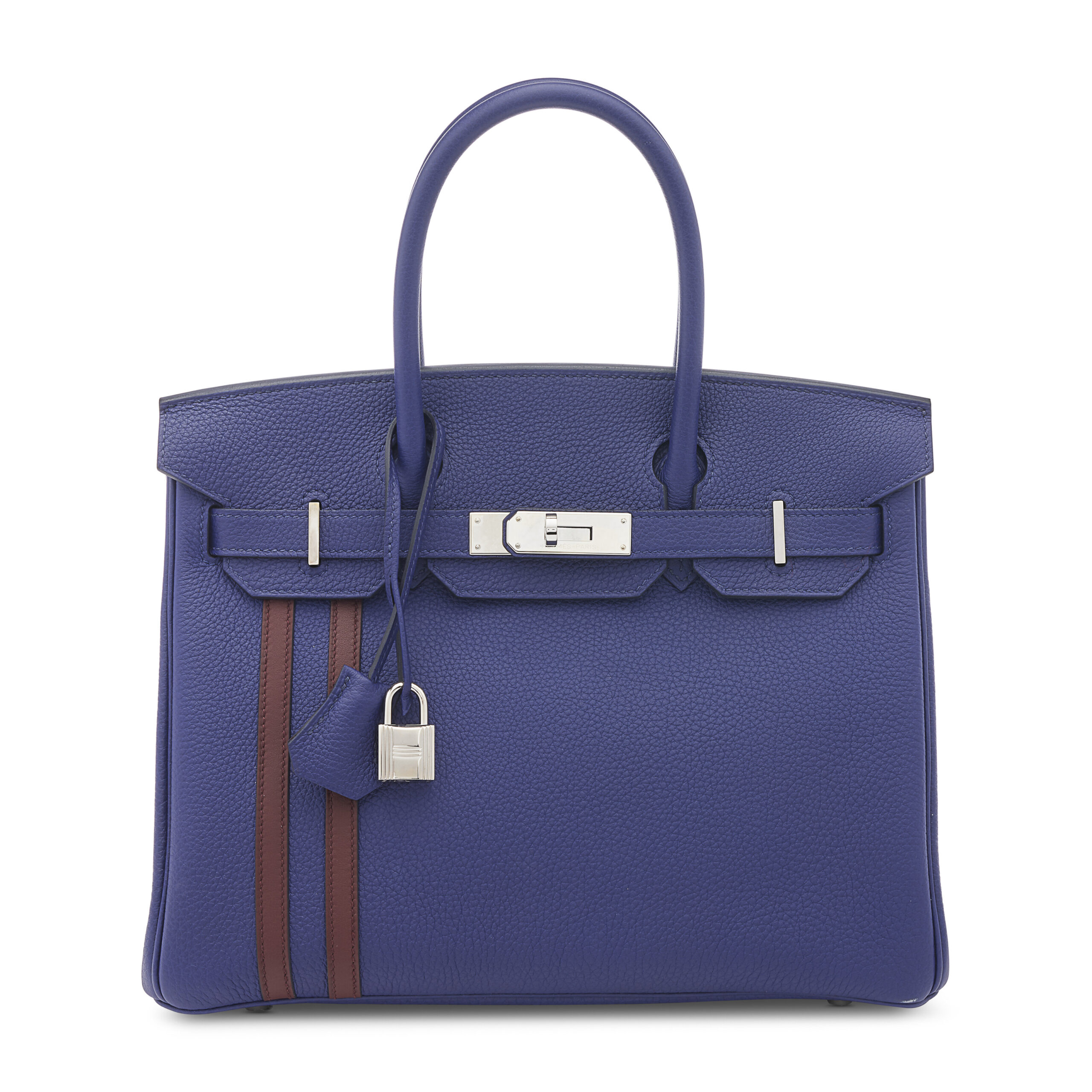 A LIMITED EDITION BLEU ENCRE & BORDEAUX TOGO LEATHER OFFICIER BIRKIN 30 WITH PALLADIUM HARDWARE 1 A LIMITED EDITION BLEU ENCRE & BORDEAUX TOGO LEATHER OFFICIER BIRKIN 30 WITH PALLADIUM HARDWARE