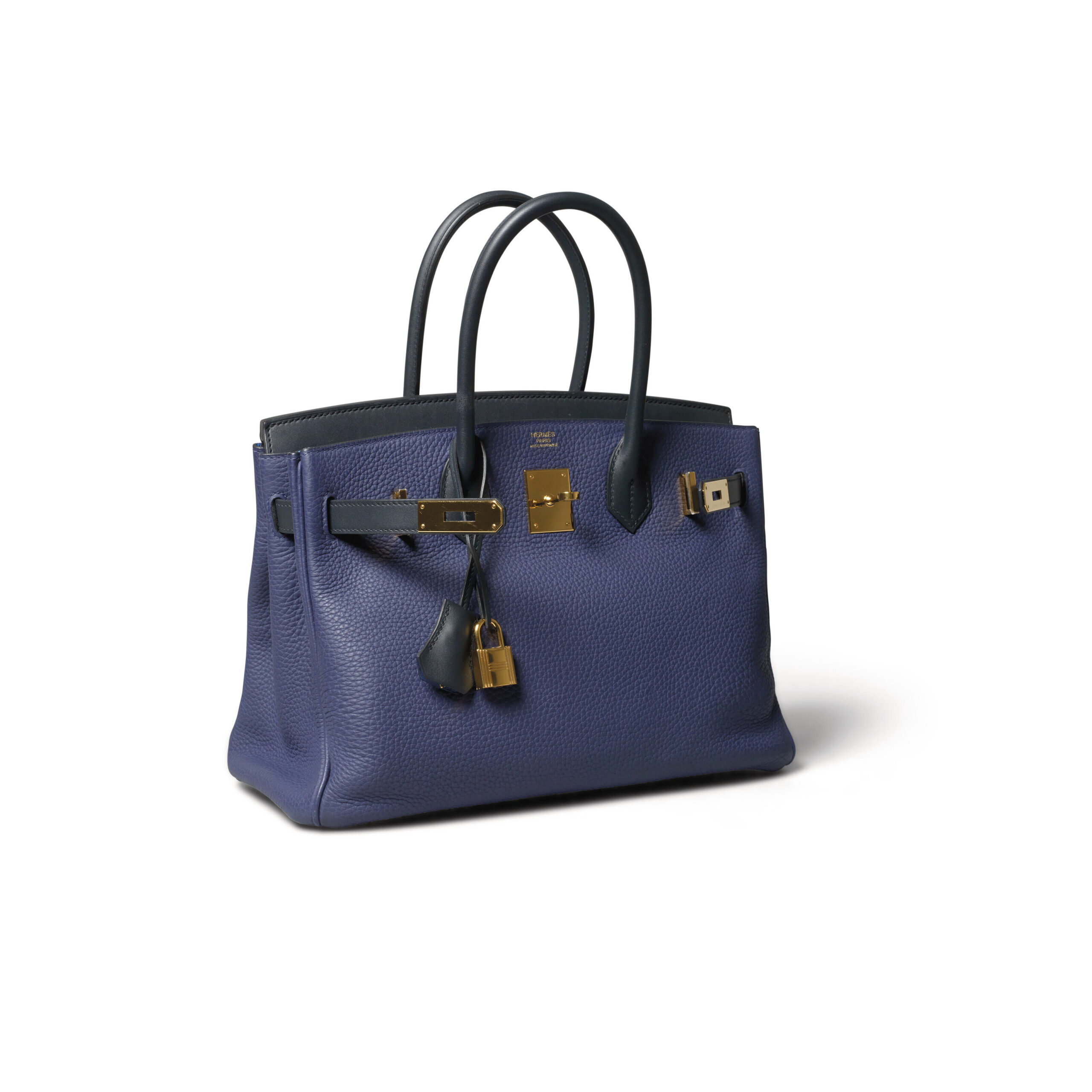 A LIMITED EDITION BLEU ENCRE CLÉMENCE & BLEU OBSCUR SOMBRERO LEATHER BIRKIN 30 WITH GOLD HARDWARE 2 A LIMITED EDITION BLEU ENCRE CLÉMENCE & BLEU OBSCUR SOMBRERO LEATHER BIRKIN 30 WITH GOLD HARDWARE - Image 2