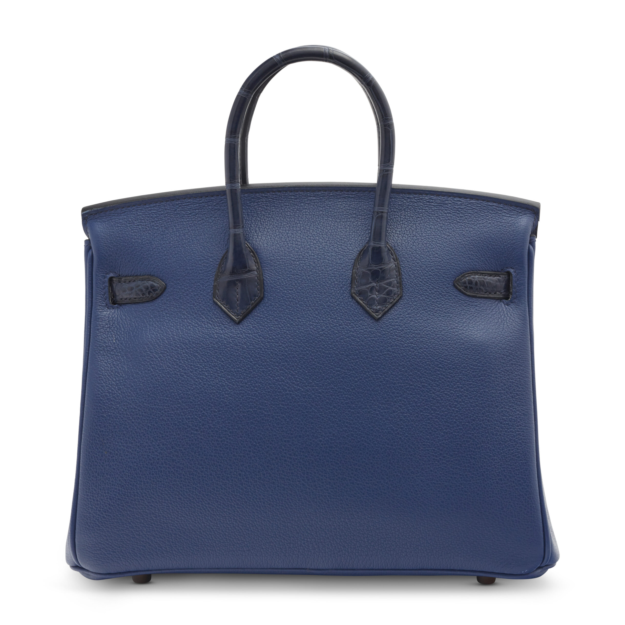 A LIMITED EDITION BLEU ENCRE MATTE ALLIGATOR & NOVILLO LEATHER TOUCH BIRKIN 25 WITH GOLD HARDWARE 5 A LIMITED EDITION BLEU ENCRE MATTE ALLIGATOR & NOVILLO LEATHER TOUCH BIRKIN 25 WITH GOLD HARDWARE - Image 5