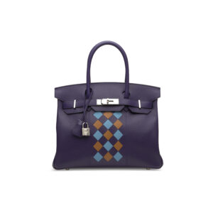 A LIMITED EDITION BLEU ENCRE SWIFT, BLEU DU NORD & GOLD EPSOM LEATHER TRESSAGE BIRKIN 30 WITH PALLADIUM HARDWARE