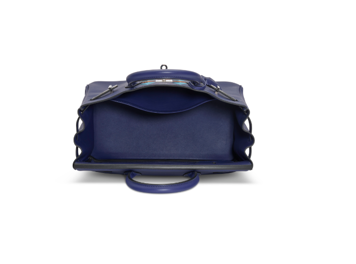 A LIMITED EDITION BLEU ENCRE SWIFT, BLEU DU NORD & GOLD EPSOM LEATHER TRESSAGE BIRKIN 30 WITH PALLADIUM HARDWARE 5 A LIMITED EDITION BLEU ENCRE SWIFT, BLEU DU NORD & GOLD EPSOM LEATHER TRESSAGE BIRKIN 30 WITH PALLADIUM HARDWARE - Image 5