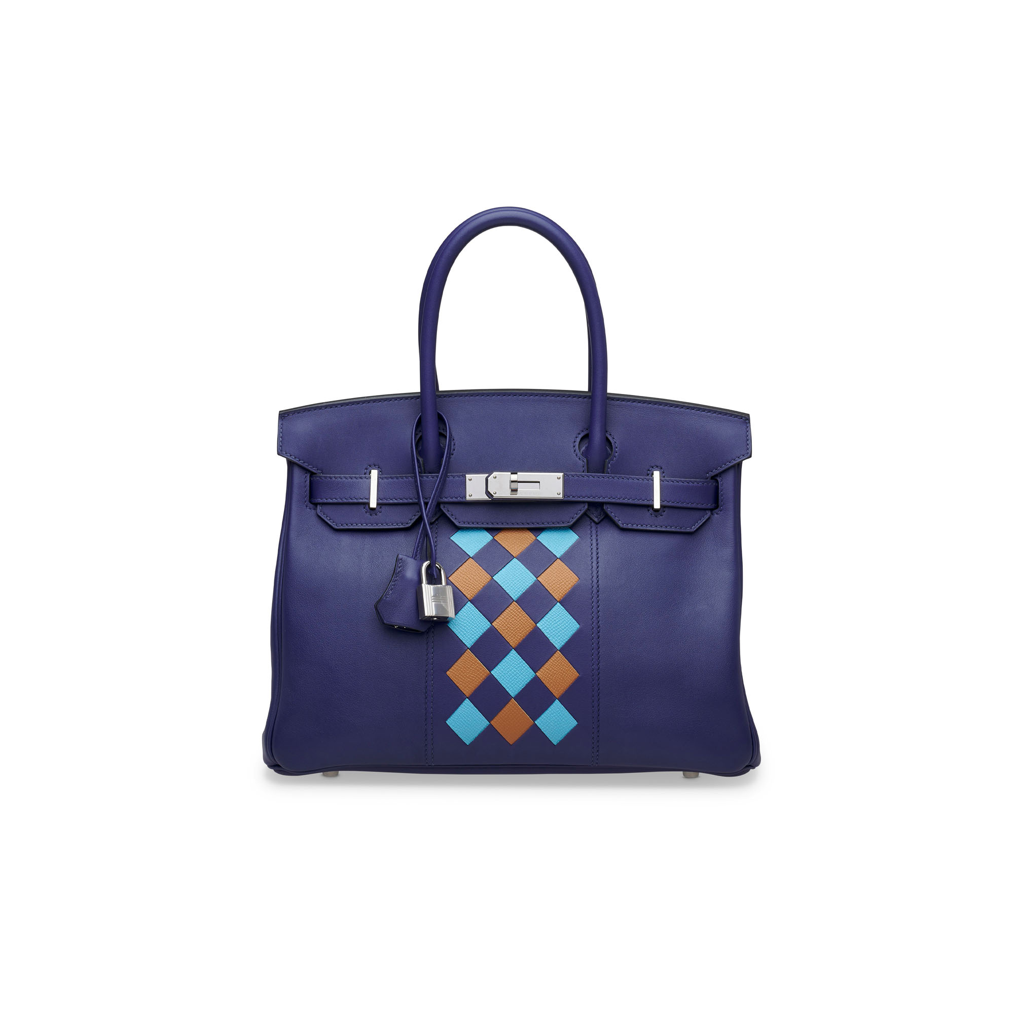 A LIMITED EDITION BLEU ENCRE SWIFT LEATHER, BLEU DU NORD & GOLD EPSOM LEATHER TRESSAGE BIRKIN 30 WITH PALLADIUM HARDWARE 1 A LIMITED EDITION BLEU ENCRE SWIFT LEATHER, BLEU DU NORD & GOLD EPSOM LEATHER TRESSAGE BIRKIN 30 WITH PALLADIUM HARDWARE