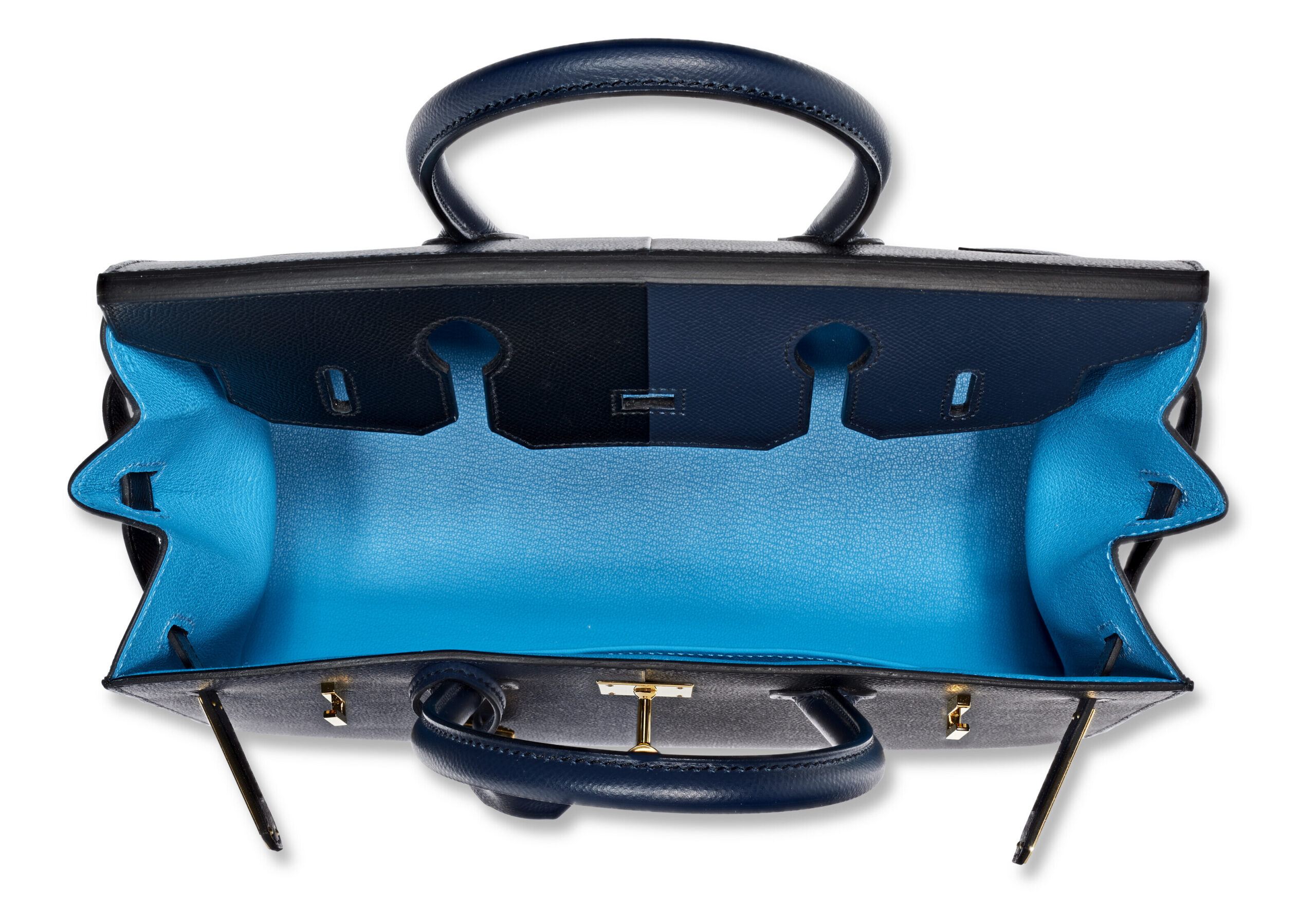 A LIMITED EDITION BLEU INDIGO, BLACK & BLEU FRIDA EPSOM LEATHER CASAQUE SELLIER BIRKIN 30 WITH GOLD HARDWARE 3 A LIMITED EDITION BLEU INDIGO, BLACK & BLEU FRIDA EPSOM LEATHER CASAQUE SELLIER BIRKIN 30 WITH GOLD HARDWARE - Image 3