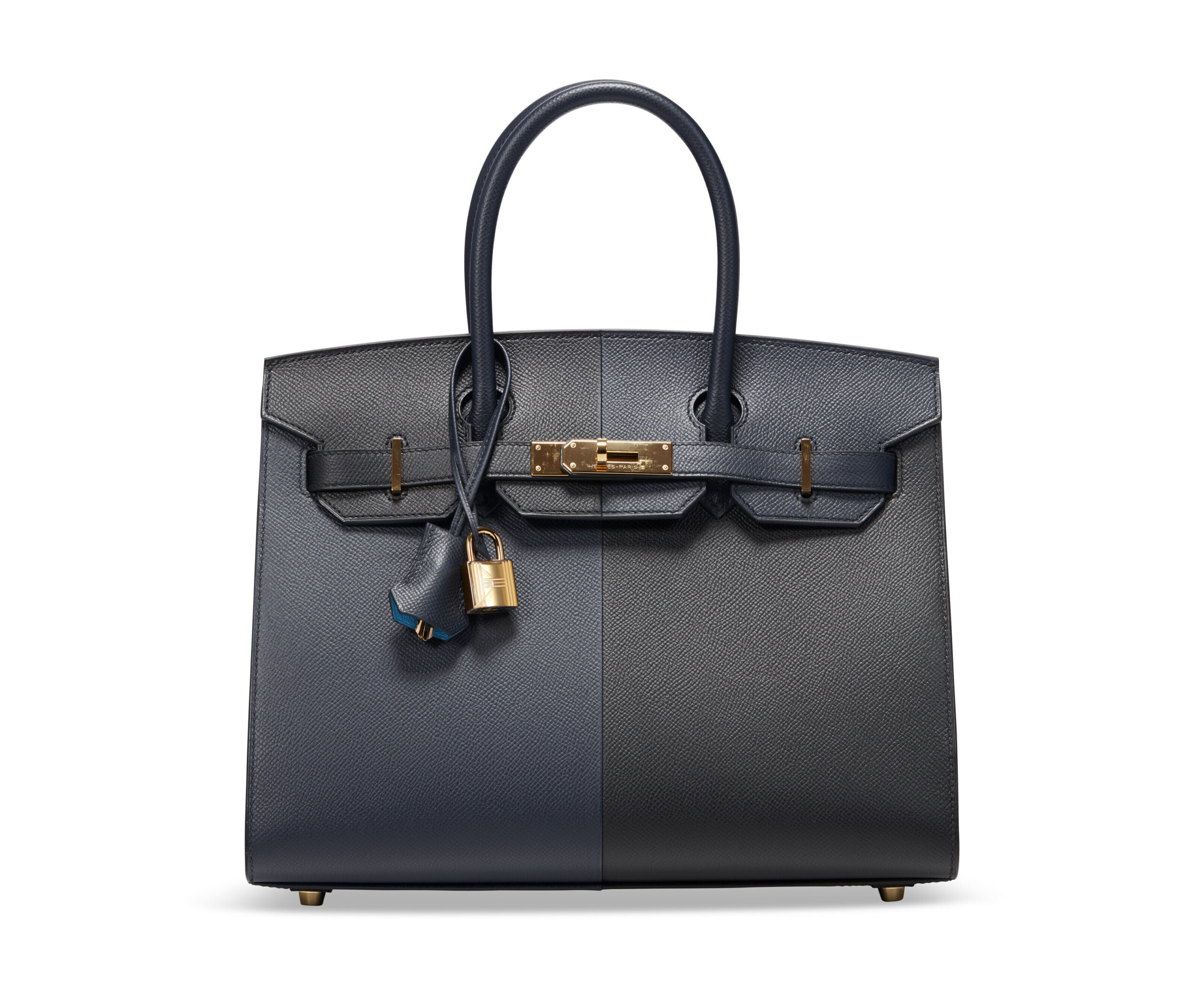 A LIMITED EDITION BLEU INDIGO, BLACK & BLEU FRIDA EPSOM LEATHER CASAQUE SELLIER BIRKIN 30 WITH GOLD HARDWARE 1 A LIMITED EDITION BLEU INDIGO, BLACK & BLEU FRIDA EPSOM LEATHER CASAQUE SELLIER BIRKIN 30 WITH GOLD HARDWARE