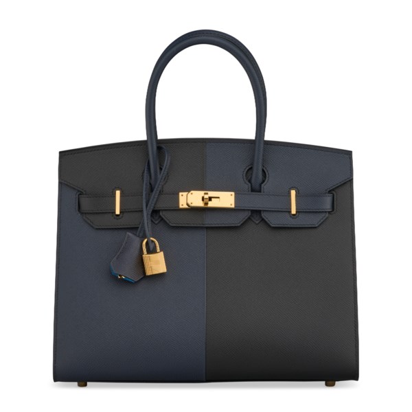 A LIMITED EDITION BLEU INDIGO, BLACK & BLEU FRIDA EPSOM LEATHER SELLIER CASAQUE BIRKIN 30 WITH GOLD HARDWARE 1 A LIMITED EDITION BLEU INDIGO, BLACK & BLEU FRIDA EPSOM LEATHER SELLIER CASAQUE BIRKIN 30 WITH GOLD HARDWARE (1)