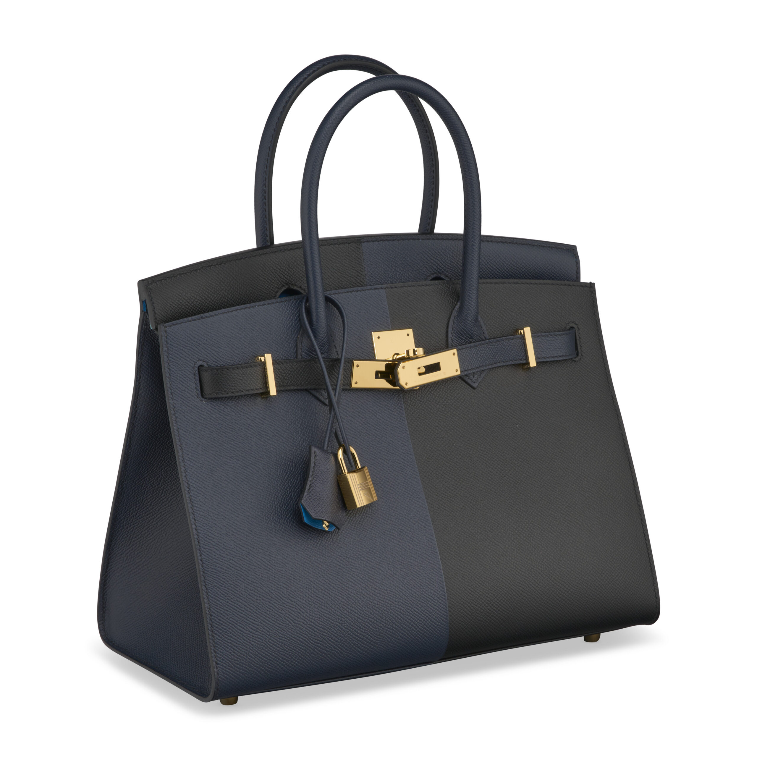 A LIMITED EDITION BLEU INDIGO, BLACK & BLEU FRIDA EPSOM LEATHER SELLIER CASAQUE BIRKIN 30 WITH GOLD HARDWARE 4 A LIMITED EDITION BLEU INDIGO, BLACK & BLEU FRIDA EPSOM LEATHER SELLIER CASAQUE BIRKIN 30 WITH GOLD HARDWARE - Image 4