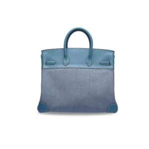 A LIMITED EDITION BLEU JEAN GULLIVER LEATHER & DENIM HAC BIRKIN 32 WITH PALLADIUM HARDWARE