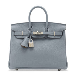 A LIMITED EDITION BLEU LIN & BEIGE DE WEIMAR TOGO LEATHER VERSO BIRKIN 25 WITH PALLADIUM HARDWARE (2)