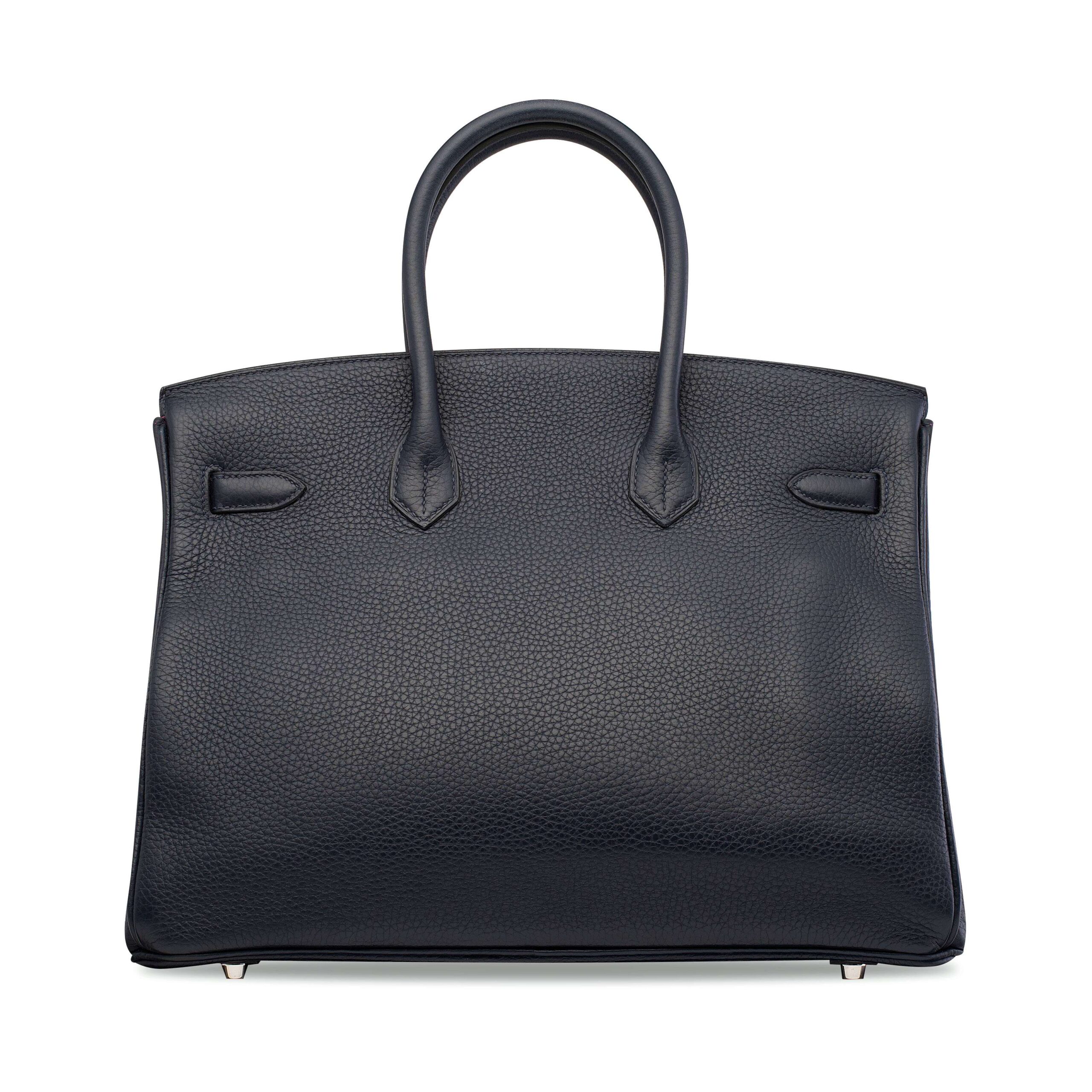 A LIMITED EDITION BLEU NUIT CLÉMENCE LEATHER & ROSE POURPRE VERSO BIRKIN 35 WITH PALLADIUM HARDWARE 3 A LIMITED EDITION BLEU NUIT CLÉMENCE LEATHER & ROSE POURPRE VERSO BIRKIN 35 WITH PALLADIUM HARDWARE - Image 3