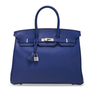 A LIMITED EDITION BLEU SAPHIR NOVILLO LEATHER SEA, SURF & FUN BIRKIN 35 WITH PALLADIUM HARDWARE
