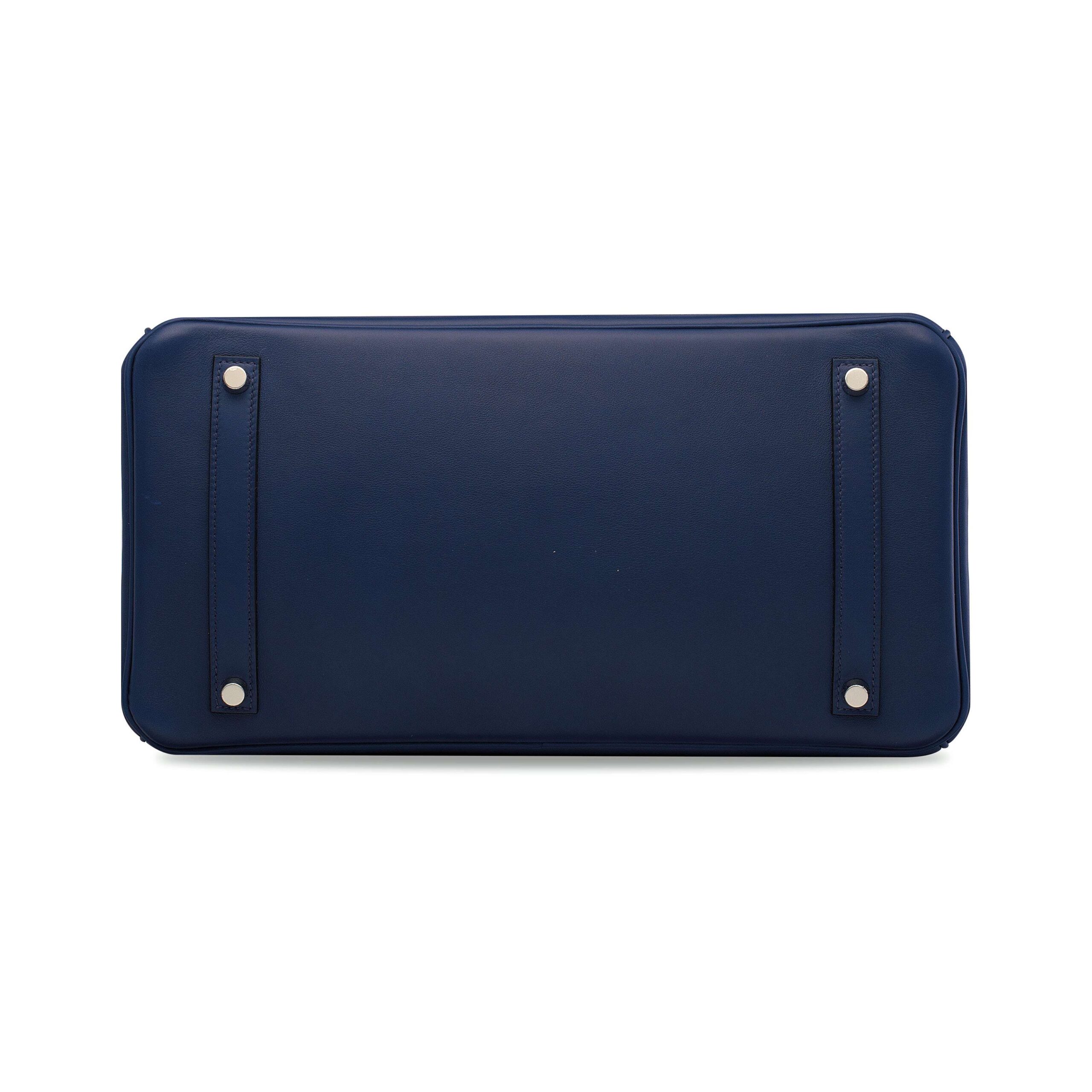 A LIMITED EDITION BLEU SAPHIR SWIFT LEATHER & TOILE GHILLIES BIRKIN 35 WITH PALLADIUM HARDWARE 3 A LIMITED EDITION BLEU SAPHIR SWIFT LEATHER & TOILE GHILLIES BIRKIN 35 WITH PALLADIUM HARDWARE - Image 3