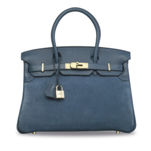 A LIMITED EDITION BLEU THALASSA GRIZZLY BIRKIN 30 WITH PERMABRASS HARDWARE