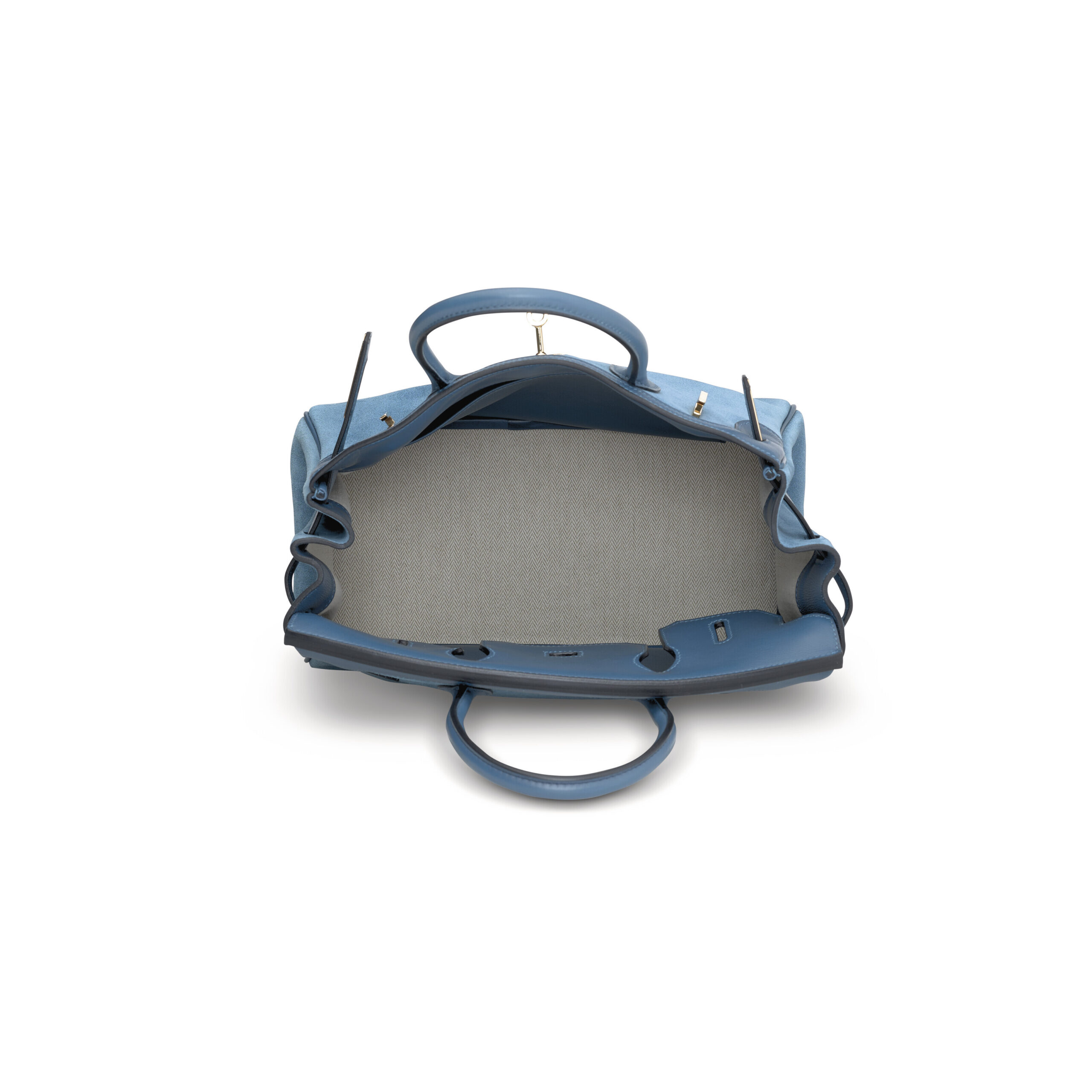 A LIMITED EDITION BLEU THALASSA SWIFT LEATHER & VEAU DOBLIS GRIZZLY BIRKIN 30 WITH PALLADIUM HARDWARE 4 A LIMITED EDITION BLEU THALASSA SWIFT LEATHER & VEAU DOBLIS GRIZZLY BIRKIN 30 WITH PALLADIUM HARDWARE - Image 4