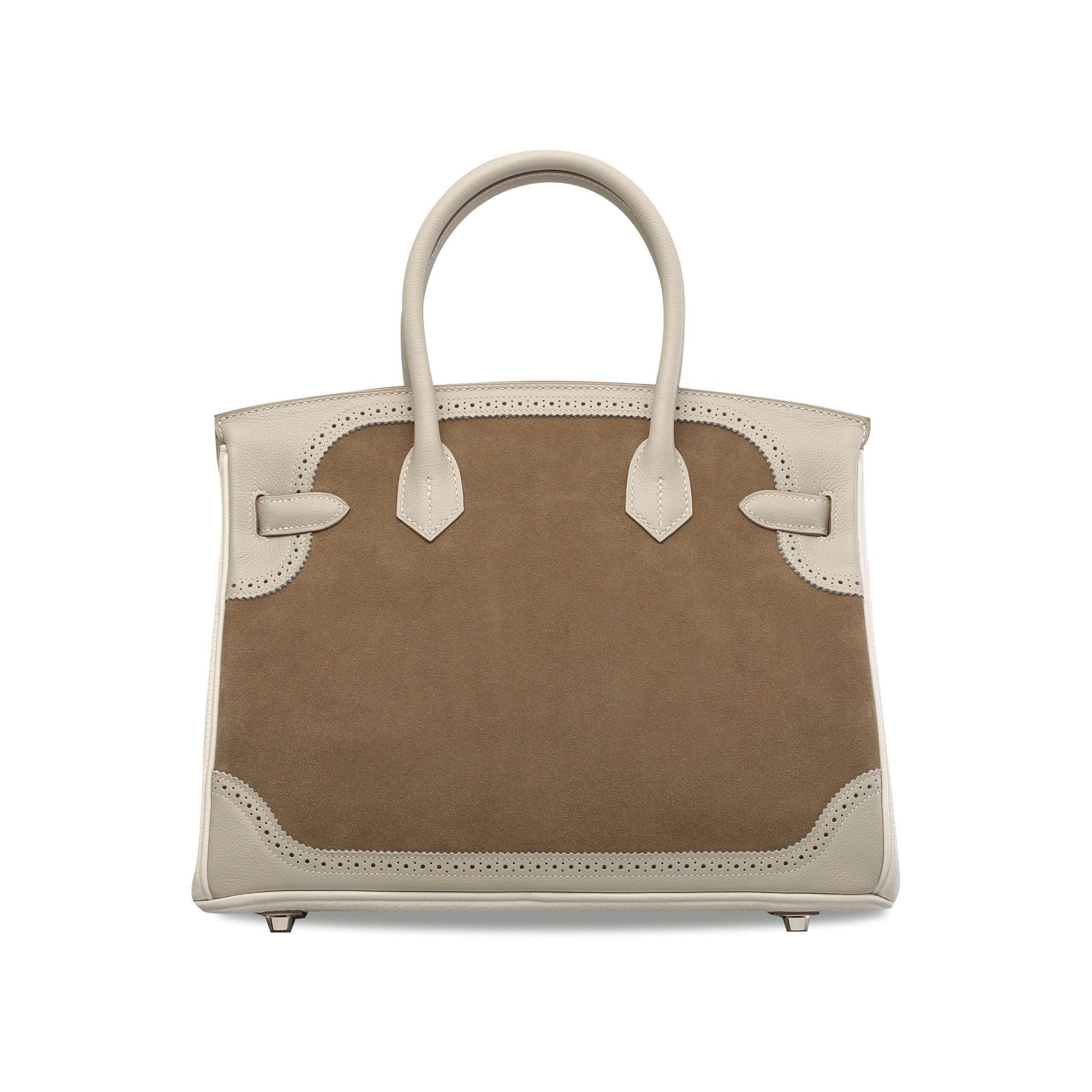 A LIMITED EDITION CAILLOU, GRIS PERLE & WHITE VEAU DOBLIS GRIZZLY GHILLIES BIRKIN 30 WITH PALLADIUM HARDWARE 2 A LIMITED EDITION CAILLOU, GRIS PERLE & WHITE VEAU DOBLIS GRIZZLY GHILLIES BIRKIN 30 WITH PALLADIUM HARDWARE - Image 2