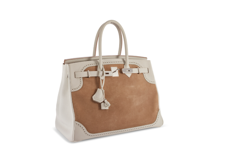 A LIMITED EDITION CAILLOU VEAU DOBLIS GRIZZLY, GRIS PERLE SWIFT & WHITE CLÉMENCE LEATHER GHILLIES BIRKIN 35 WITH PALLADIUM HARDWARE 2 A LIMITED EDITION CAILLOU VEAU DOBLIS GRIZZLY, GRIS PERLE SWIFT & WHITE CLÉMENCE LEATHER GHILLIES BIRKIN 35 WITH PALLADIUM HARDWARE - Image 2