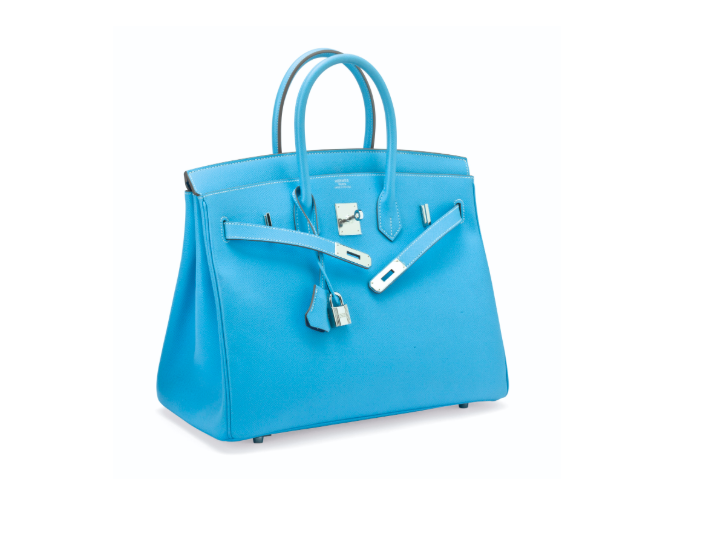 A LIMITED EDITION CANDY COLLECTION 35CM CELESTE & MYKONOS EPSOM LEATHER BIRKIN BAG WITH PALLADIUM HARDWARE 3 A LIMITED EDITION CANDY COLLECTION 35CM CELESTE & MYKONOS EPSOM LEATHER BIRKIN BAG WITH PALLADIUM HARDWARE - Image 3