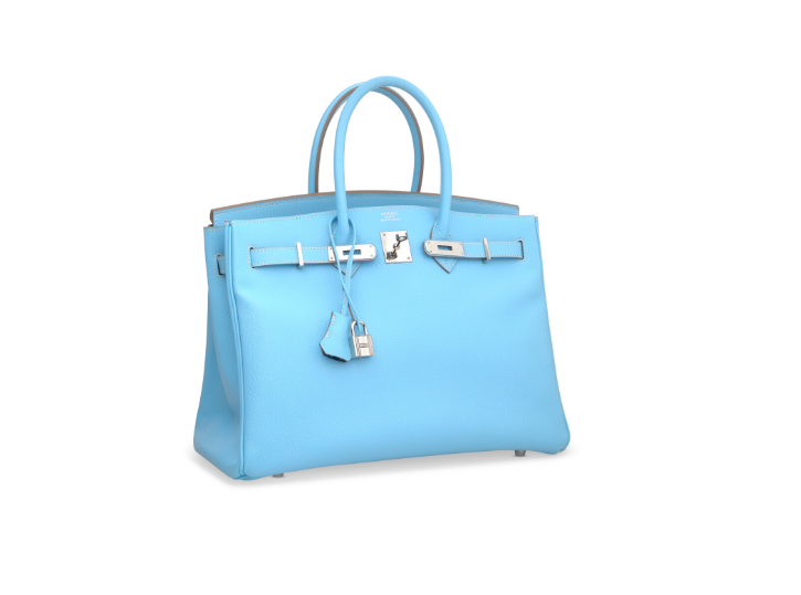 A LIMITED EDITION CÉLÈSTE & MYKONOS EPSOM LEATHER CANDY BIRKIN 35 WITH PALLADIUM HARDWARE 3 A LIMITED EDITION CÉLÈSTE & MYKONOS EPSOM LEATHER CANDY BIRKIN 35 WITH PALLADIUM HARDWARE - Image 3