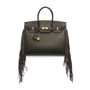 A LIMITED EDITION CHOCOLAT EVERGRAIN ANATE SELLIER BIRKIN 35 WITH GOLD HARDWARE