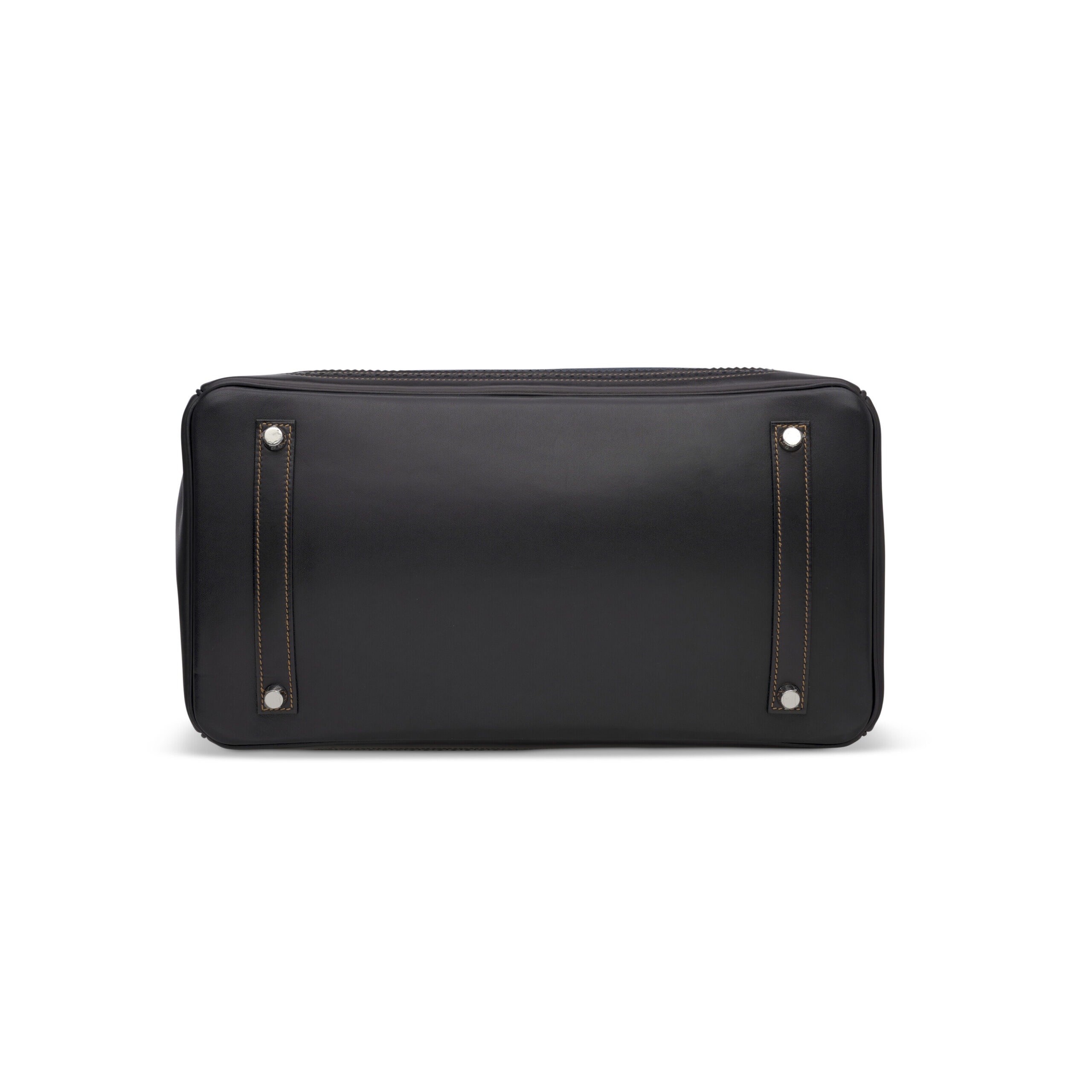 A LIMITED EDITION DENIM CANVAS & BLACK EVERCALF LEATHER GHILLIES BIRKIN 35 WITH BRUSH PALLADIUM HARDWARE 4 A LIMITED EDITION DENIM CANVAS & BLACK EVERCALF LEATHER GHILLIES BIRKIN 35 WITH BRUSH PALLADIUM HARDWARE - Image 4