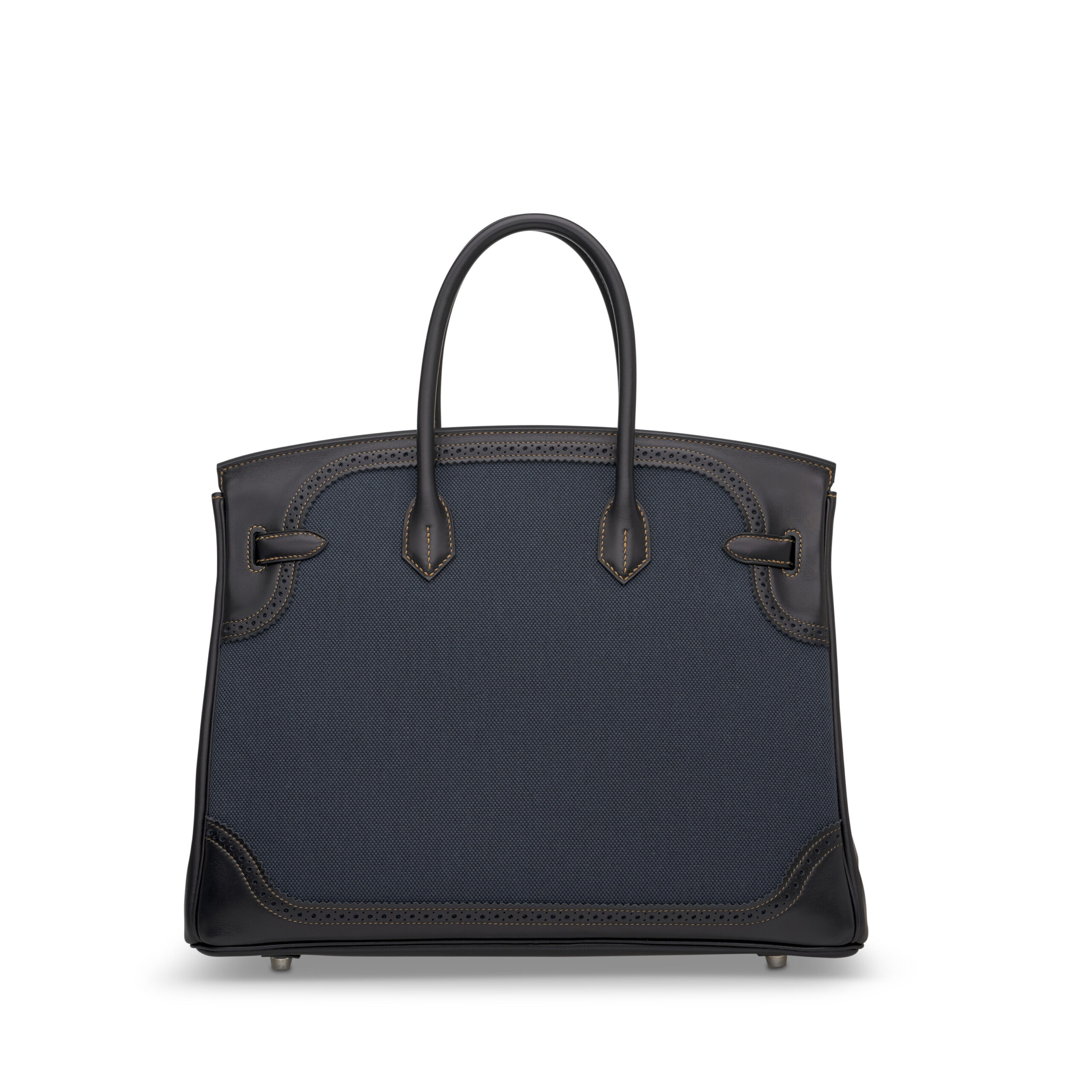 A LIMITED EDITION DENIM CANVAS & BLACK EVERCALF LEATHER GHILLIES BIRKIN 35 WITH BRUSH PALLADIUM HARDWARE 5 A LIMITED EDITION DENIM CANVAS & BLACK EVERCALF LEATHER GHILLIES BIRKIN 35 WITH BRUSH PALLADIUM HARDWARE - Image 5