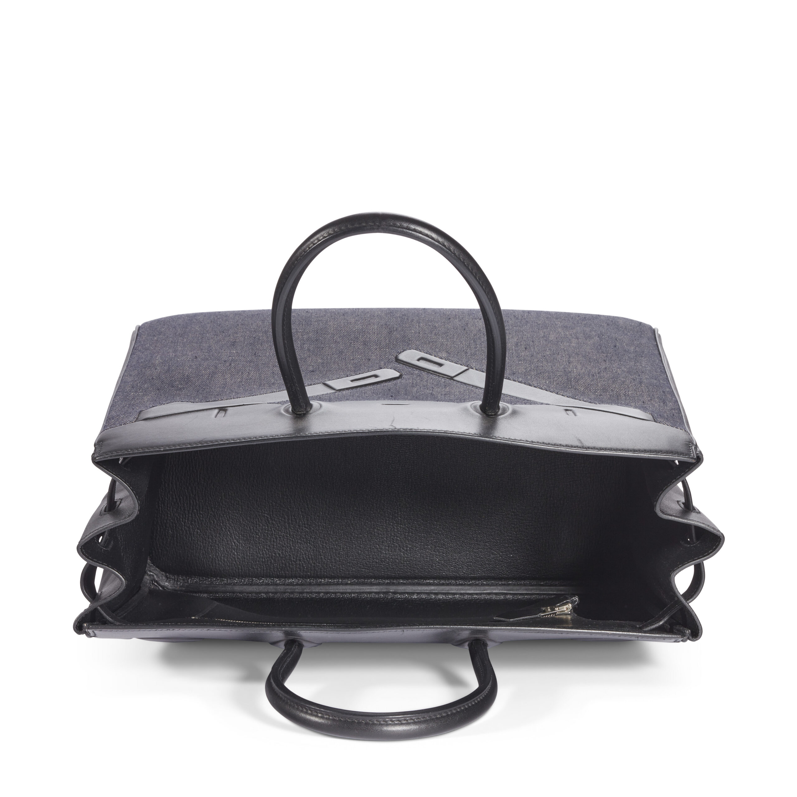 A LIMITED EDITION DENIM TOILE & BLACK EVERCALF LEATHER SHADOW BIRKIN 35 WITH PALLADIUM HARDWARE 6 A LIMITED EDITION DENIM TOILE & BLACK EVERCALF LEATHER SHADOW BIRKIN 35 WITH PALLADIUM HARDWARE - Image 6