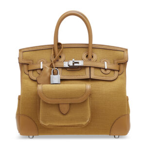 A LIMITED EDITION DESERT CANVAS & SESAME SWIFT LEATHER CARGO BIRKIN 25 WITH PALLADIUM HARDWARE (1)