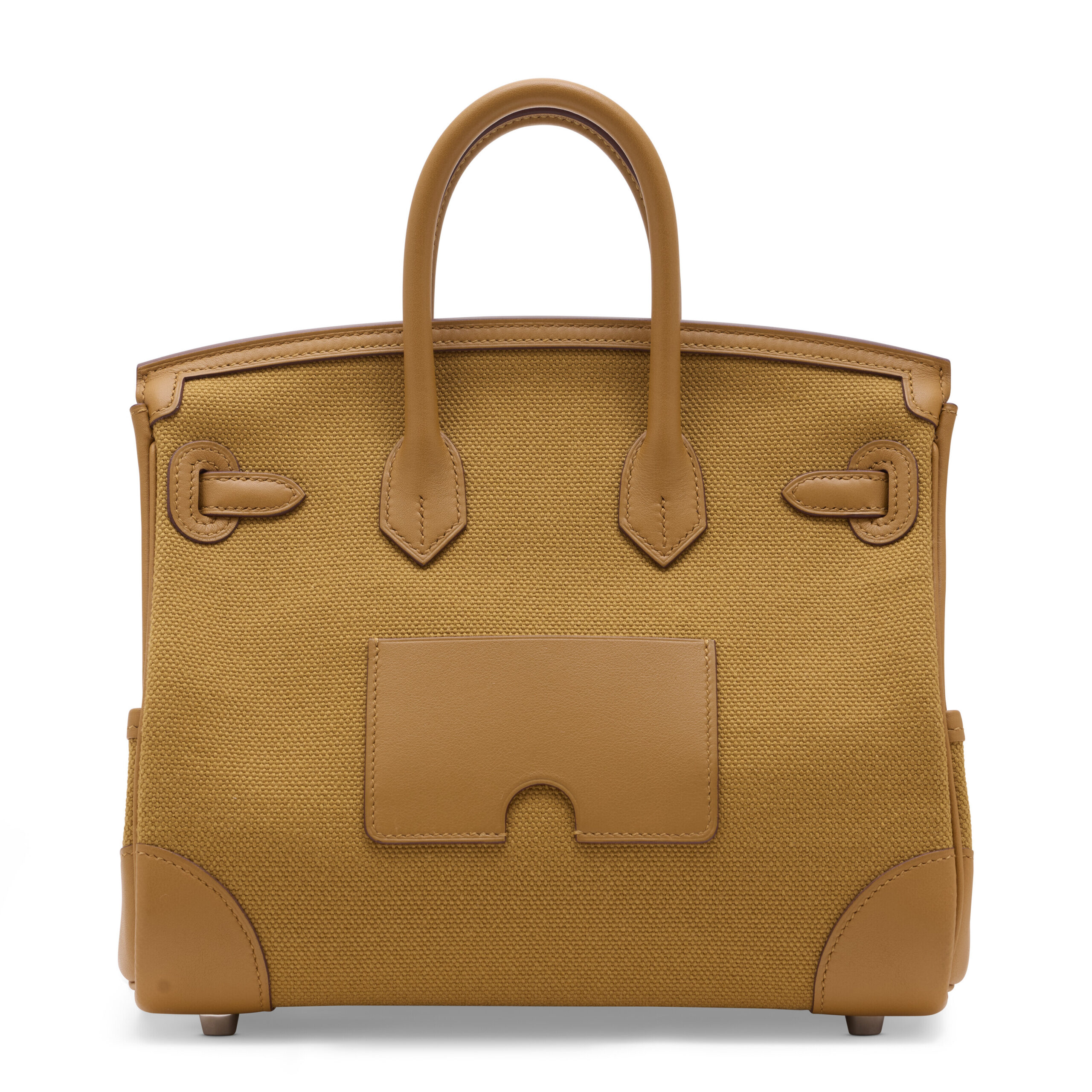 A LIMITED EDITION DESERT CANVAS & SESAME SWIFT LEATHER CARGO BIRKIN 25 WITH PALLADIUM HARDWARE 4 A LIMITED EDITION DESERT CANVAS & SESAME SWIFT LEATHER CARGO BIRKIN 25 WITH PALLADIUM HARDWARE - Image 4