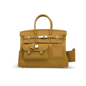 A LIMITED EDITION DESERT CANVAS & SESAME SWIFT LEATHER CARGO BIRKIN 35 WITH PALLADIUM HARDWARE (1)