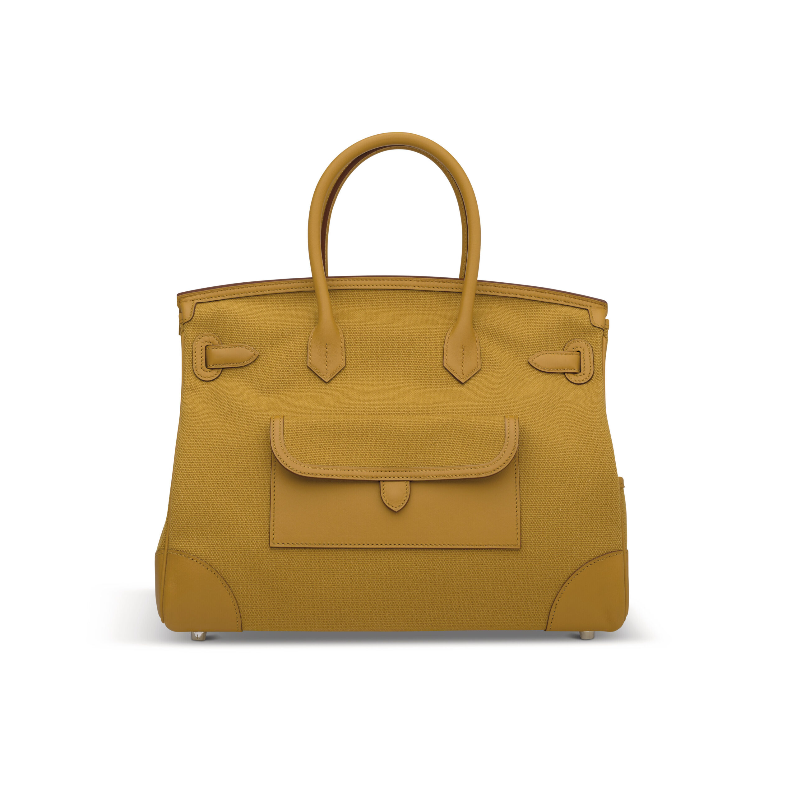 A LIMITED EDITION DESERT CANVAS & SESAME SWIFT LEATHER CARGO BIRKIN 35 WITH PALLADIUM HARDWARE 4 A LIMITED EDITION DESERT CANVAS & SESAME SWIFT LEATHER CARGO BIRKIN 35 WITH PALLADIUM HARDWARE - Image 4