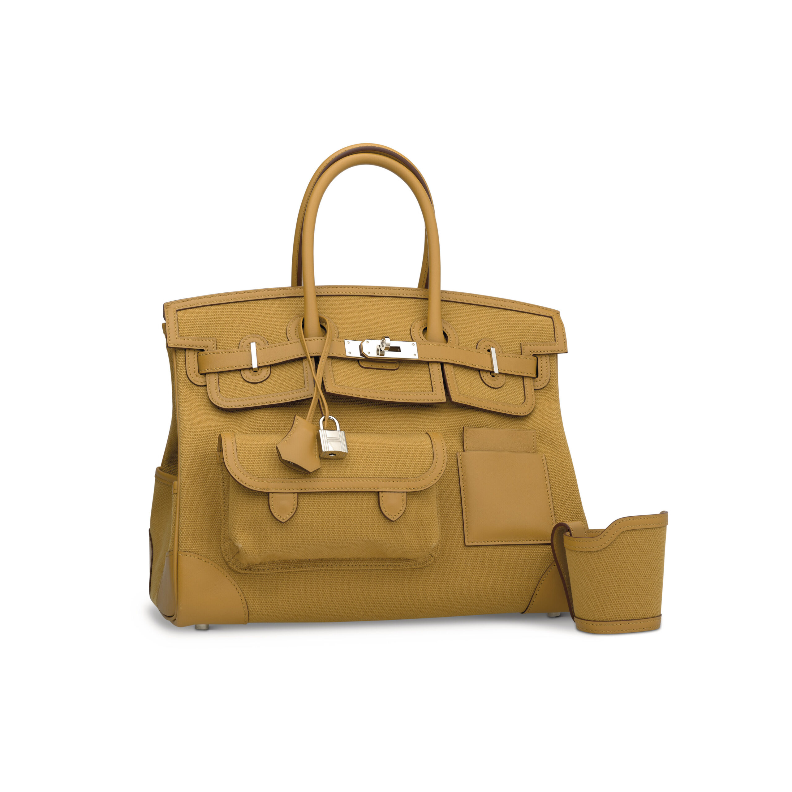 A LIMITED EDITION GOLD TOGO, SWIFT LEATHER & FAUVE VACHE HUNTER DESORDRE BIRKIN 30 WITH GOLD HARDWARE 6 A LIMITED EDITION GOLD TOGO, SWIFT LEATHER & FAUVE VACHE HUNTER DESORDRE BIRKIN 30 WITH GOLD HARDWARE - Image 6