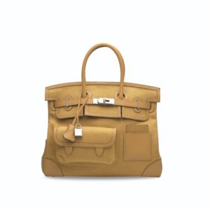 A LIMITED EDITION DESERT CANVAS & SESAME SWIFT LEATHER CARGO BIRKIN 35 WITH PALLADIUM HARDWARE (6)