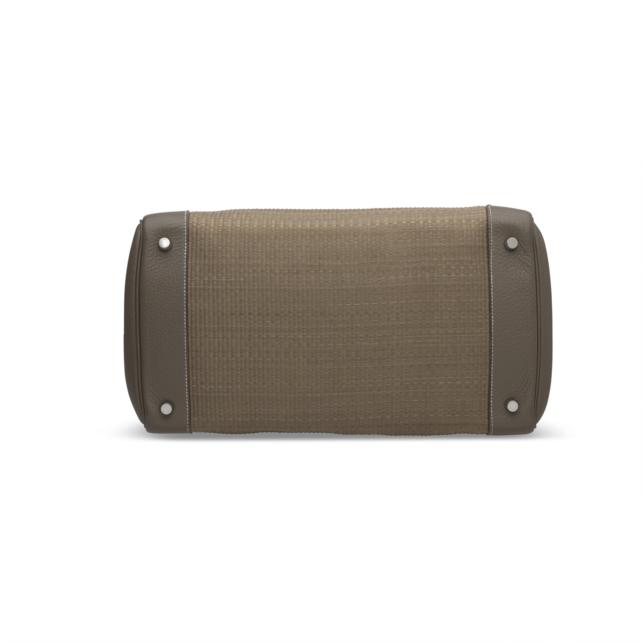 A LIMITED EDITION ÉTOUPE CLÉMENCE LEATHER & CRINOLINE BIRKIN 35 WITH PALLADIUM HARDWARE 5 A LIMITED EDITION ÉTOUPE CLÉMENCE LEATHER & CRINOLINE BIRKIN 35 WITH PALLADIUM HARDWARE - Image 5