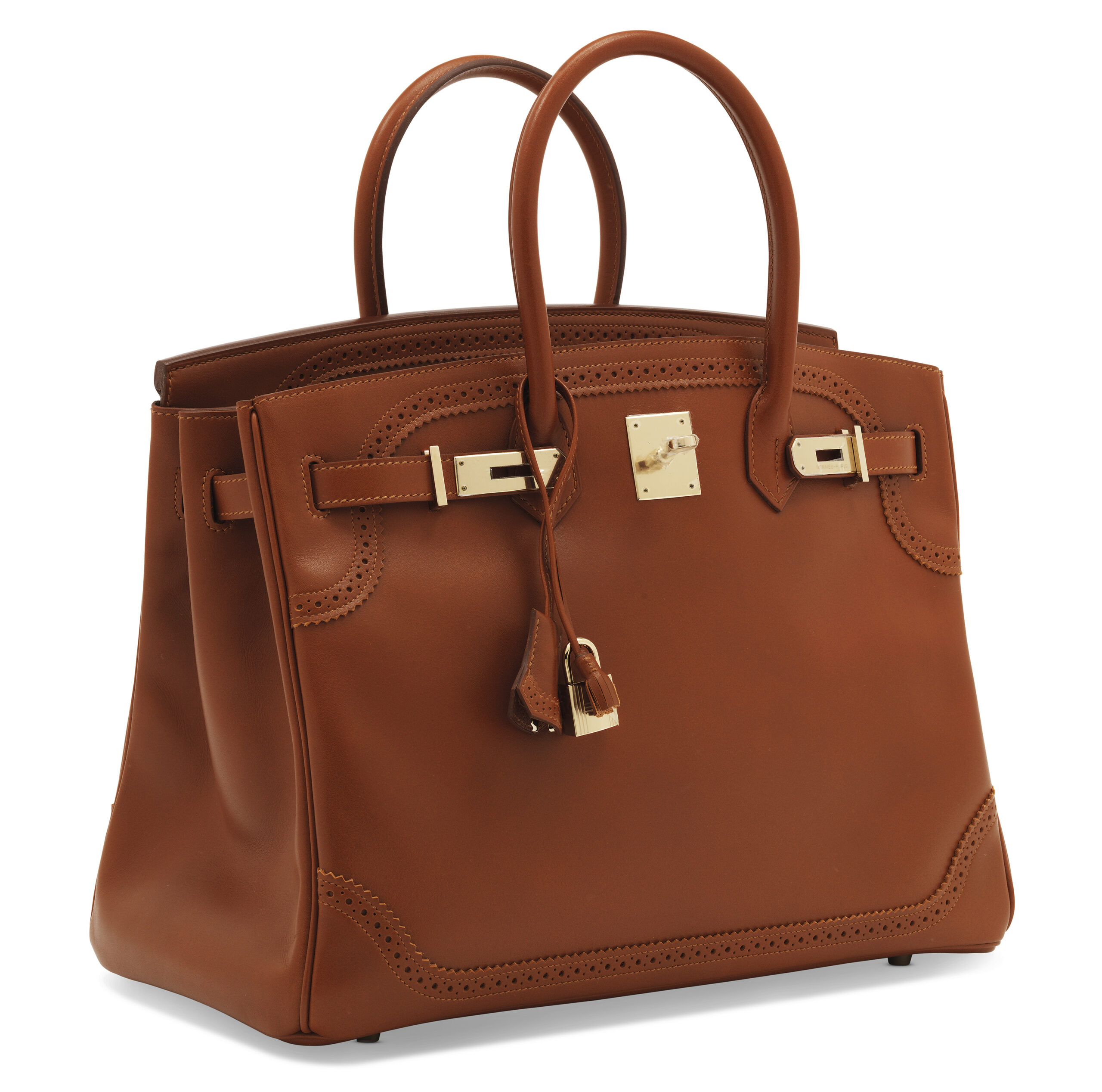 A LIMITED EDITION FAUVE TADELAKT LEATHER GHILLIES BIRKIN 35 WITH PERMABRASS HARDWARE 4 A LIMITED EDITION FAUVE TADELAKT LEATHER GHILLIES BIRKIN 35 WITH PERMABRASS HARDWARE - Image 4