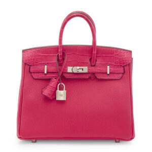 A LIMITED EDITION FRAMBOISE MATTE ALLIGATOR & TOGO LEATHER TOUCH BIRKIN 25 WITH PALLADIUM HARDWARE (5)