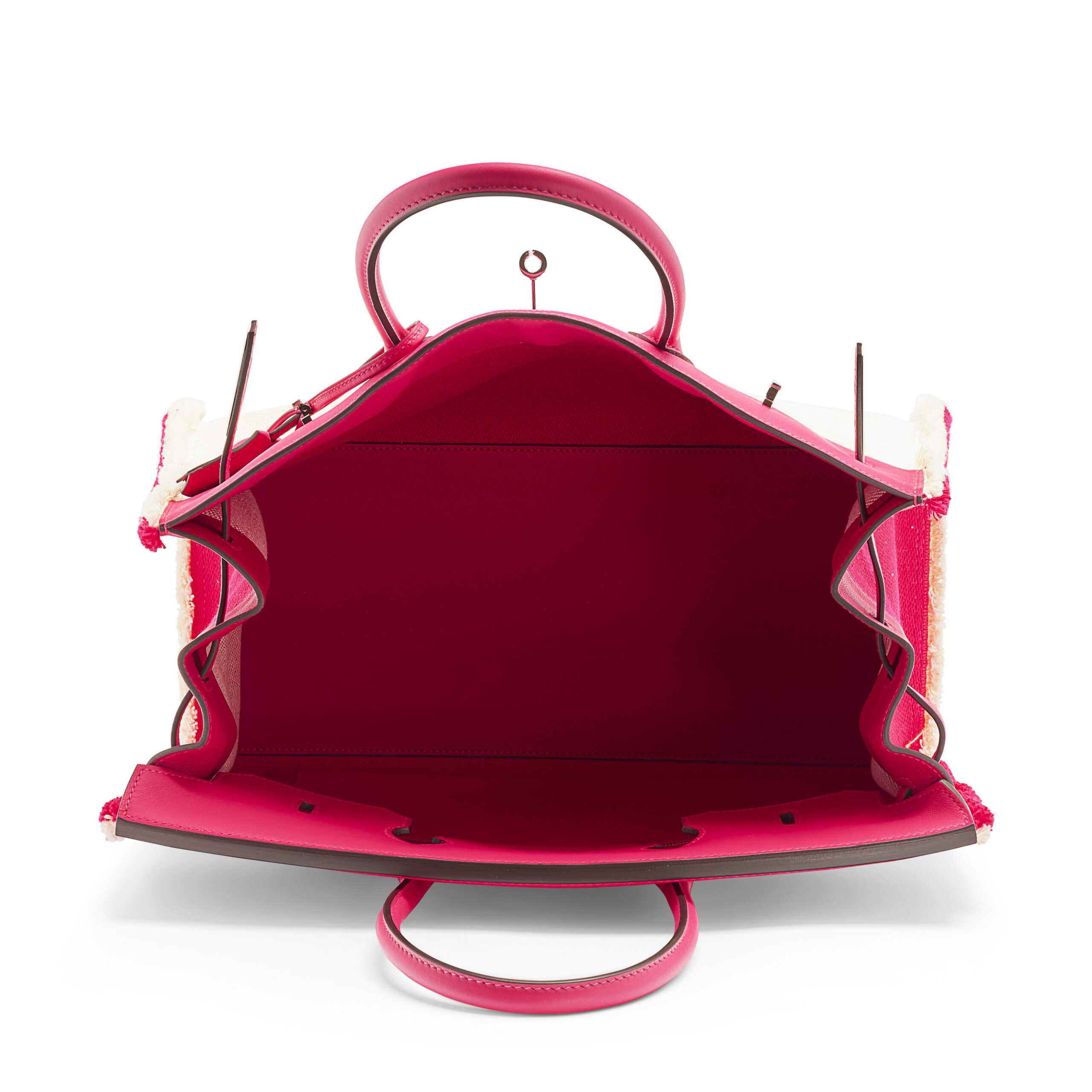 A LIMITED EDITION FRAMBOISE SWIFT LEATHER & TWILL H CANVAS FRAY FRAY BIRKIN 35 WITH PALLADIUM HARDWARE 2 A LIMITED EDITION FRAMBOISE SWIFT LEATHER & TWILL H CANVAS FRAY FRAY BIRKIN 35 WITH PALLADIUM HARDWARE - Image 2