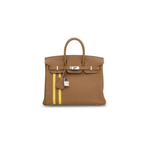 A LIMITED EDITION GOLD & AMBRE TOGO LEATHER OFFICIER BIRKIN 25 WITH PALLADIUM HARDWARE (1)