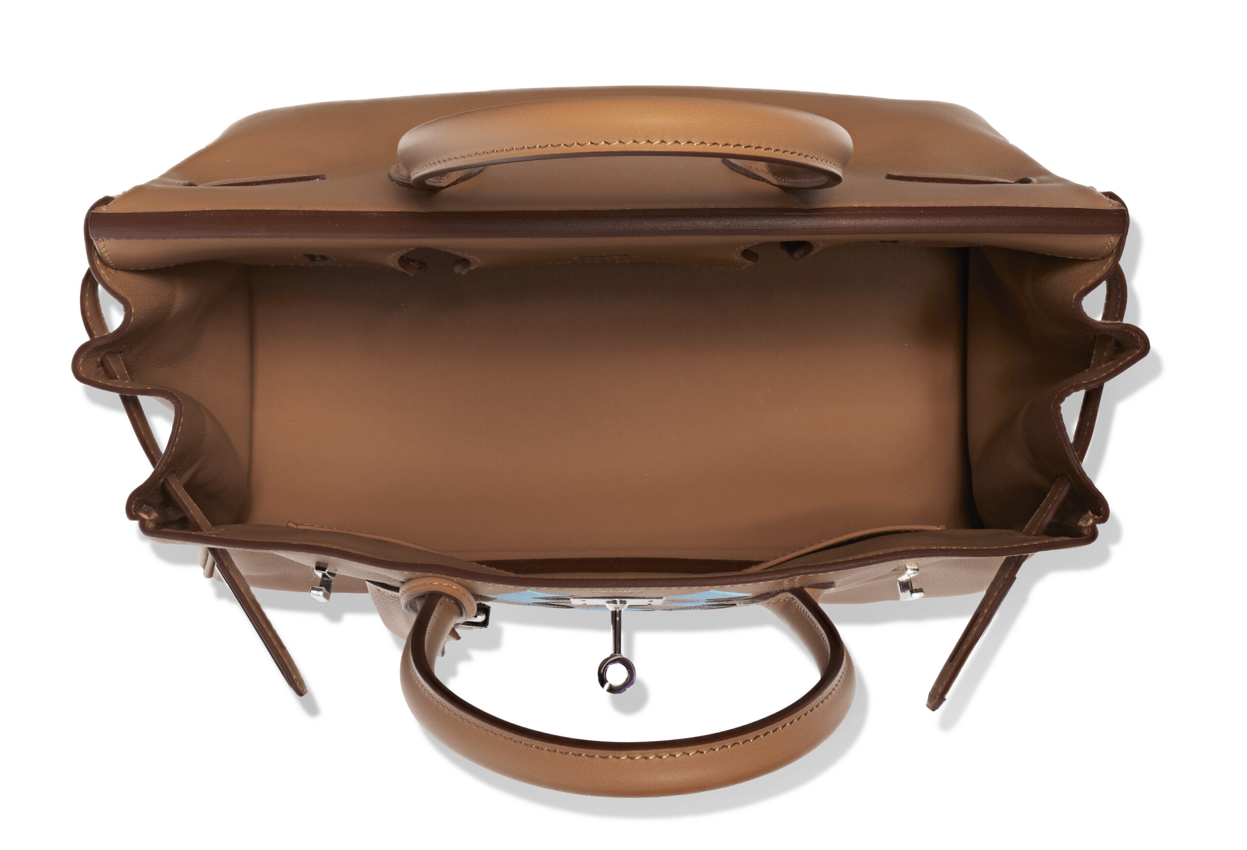 A LIMITED EDITION GOLD, BLEU DU NORD & BLEU INDIGO SWIFT AND EPSOM LEATHER TRESSAGE BIRKIN 30 WITH PALLADIUM HARDWARE 4 A LIMITED EDITION GOLD, BLEU DU NORD & BLEU INDIGO SWIFT AND EPSOM LEATHER TRESSAGE BIRKIN 30 WITH PALLADIUM HARDWARE - Image 4